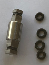 Load image into Gallery viewer, These little guys will adapt Torque Wrenches, used by Banjo Players and Drummers, to a standard 1/4" drive sockets.  Buy a nice deepwell socket in the correct size for your banjo, and it is fastened securely to your wrench with o-rings.  Made of stainless steel.  They come with spare o-rings.  Make it easy on yourself!  (Note: The center "body" shape of the adapter may be different than shown.)