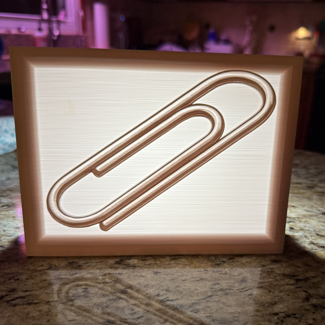 The 100% Perfect Record Lithophane - Paper Clip - Symbol of Strength